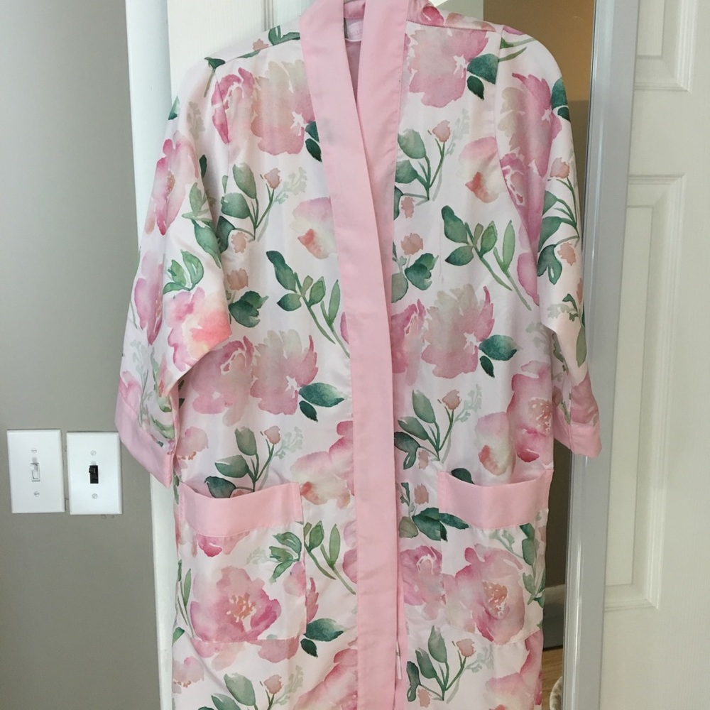 Pink floral robe